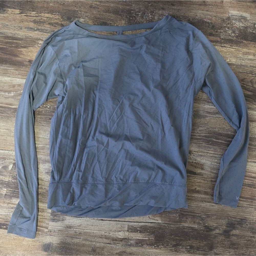 VSX Sport Gray Long Sleeve Top Open Back Xs